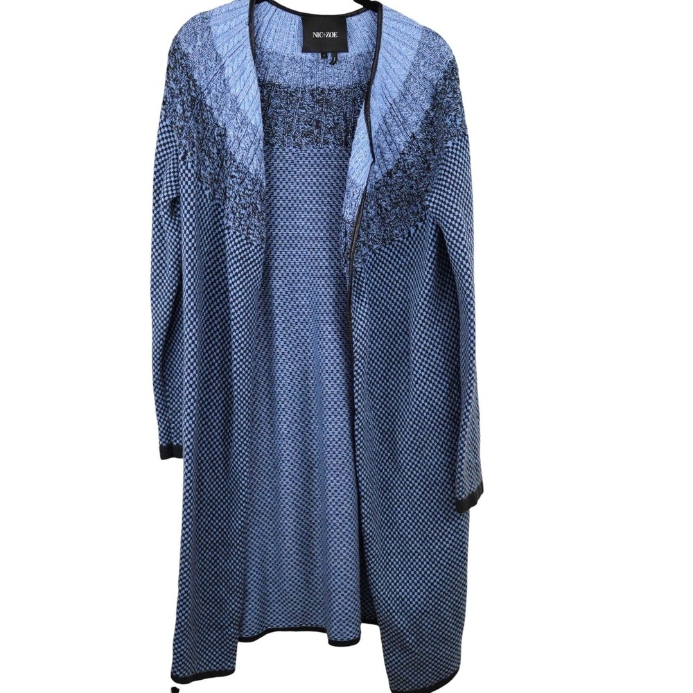 Nic+Zoe Womens Long sleeve, open front, long cardigan sweater coat,‎ knit Sz S